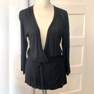 Vintage 90’s United Colors Of Benetton Navy Sheer Wrap Sweater SZ Medium, Italy